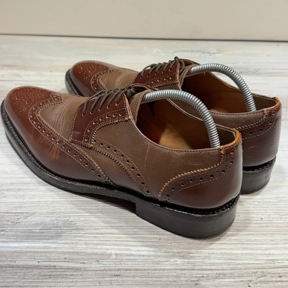 Samuel Windsor Brogues Mens Sz UK 9 US 11 Brown Grain Leather Wingtip‎ Hand Made